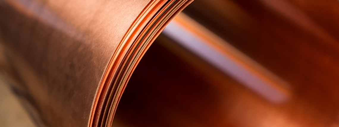 FPC / FCCL RA Copper Foil Sheet Roll , SGS 99.95% Purity Pure Copper Foil